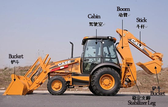 backhoe loader components