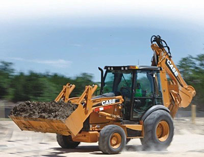 backhoe loader loading end